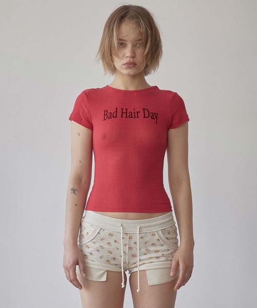 SCULPTOR(スカルプター)の「Bad Hair Day Tee(Tシャツ/カットソー・レディース・レッド/ブラック/ホワイト・SMALL/MEDIUM/LARGE/X-SMALL)」の8枚目の写真