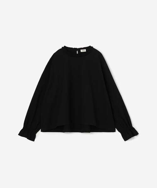 LE GLAZIK（ルグラジック）の「LE GLAZIK | ポリエステルコットン ラッフルシャツ WOMEN（シャツ/ブラウス・レディース・グリーン系その他/クリーム/ブラック・36）」の2枚目の写真