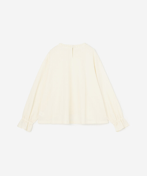 LE GLAZIK（ルグラジック）の「LE GLAZIK | ポリエステルコットン ラッフルシャツ WOMEN（シャツ/ブラウス・レディース・グリーン系その他/クリーム/ブラック・36）」の5枚目の写真