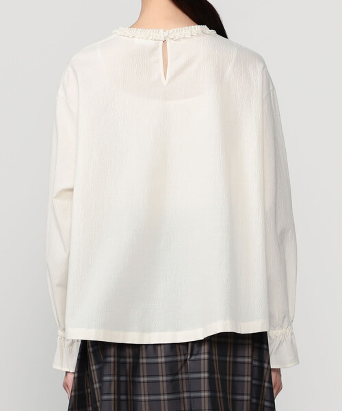 LE GLAZIK（ルグラジック）の「LE GLAZIK | ポリエステルコットン ラッフルシャツ WOMEN（シャツ/ブラウス・レディース・グリーン系その他/クリーム/ブラック・36）」の12枚目の写真