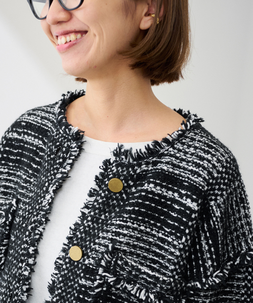 FRAMeWORK（フレームワーク）の「ツイードライクニットジャケット（その他アウター・レディース・ブラック・FREE）」の15枚目の写真