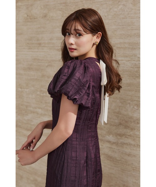 ワンピース Her lip to Bloom-Sleeve Jacquard Dress Bloom-Sleeve Jacquard Dress（ワンピース）｜Her lip to（ハー