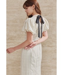Her lip to(n[bvgD[)Bloom-Sleeve Jacquard Dress(s[X)