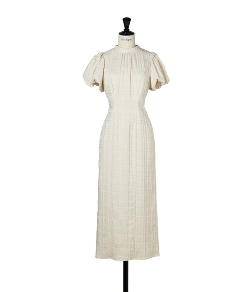 Bloom-Sleeve Jacquard Dress（ワンピース）｜Her lip to（ハーリップ