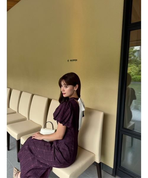 Bloom-Sleeve Jacquard Dress（ワンピース）｜Her lip to（ハー