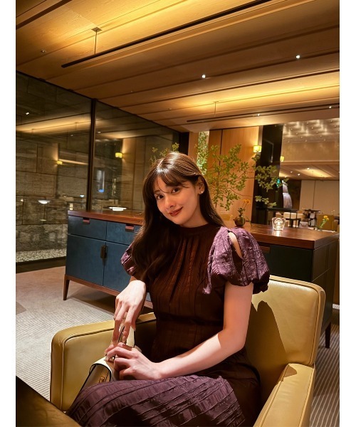 Bloom-Sleeve Jacquard Dress（ワンピース）｜Her lip to（ハーリップ