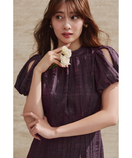 Herlipto♡Bloom-Sleeve Jacquard Dress Bloom-Sleeve Jacquard Dress（ワンピース）｜Her lip to（ハー