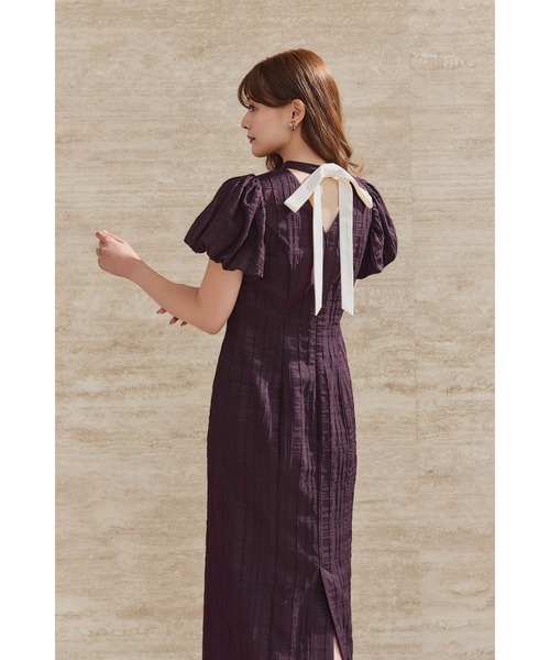 Bloom-Sleeve Jacquard Dress（ワンピース）｜Her lip to（ハー