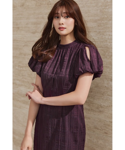 Bloom-Sleeve Jacquard Dress（ワンピース）｜Her lip to（ハー