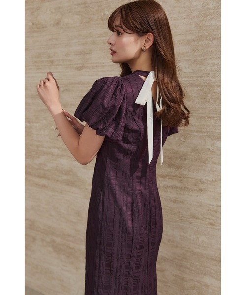 Bloom-Sleeve Jacquard Dress（ワンピース）｜Her lip to（ハー