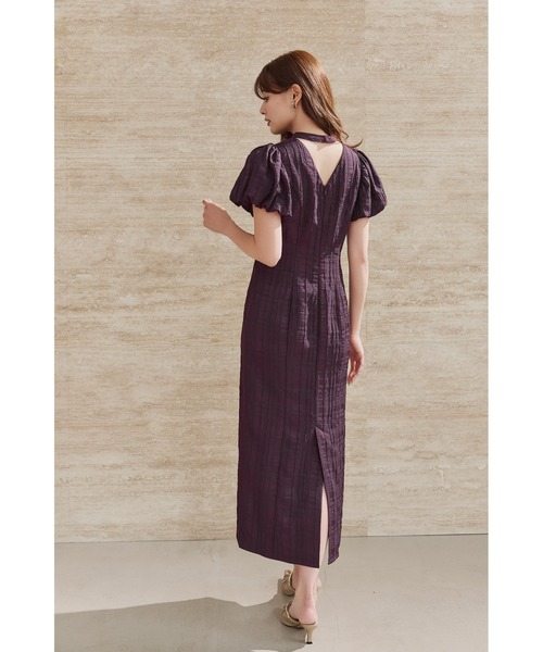 新品 herlipto Bloom-Sleeve Jacquard Dress Bloom-Sleeve Jacquard Dress(ワンピース)|Her lip to(ハー