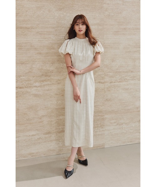 ワンピース Her lip to Bloom-Sleeve Jacquard Dress Bloom-Sleeve Jacquard Dress（ワンピース）｜Her lip to（ハー