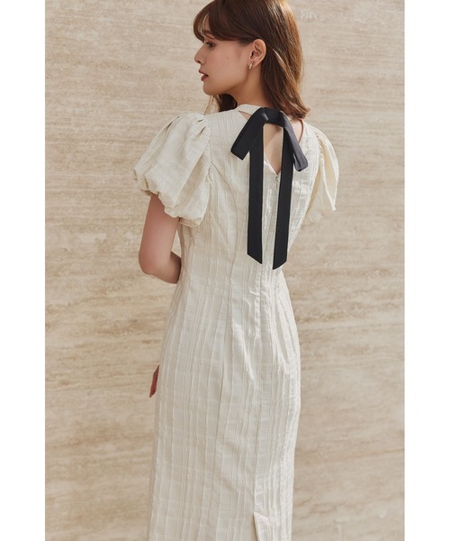 ワンピース Her lip to Bloom-Sleeve Jacquard Dress Bloom-Sleeve Jacquard Dress(ワンピース)|Her lip to(ハー