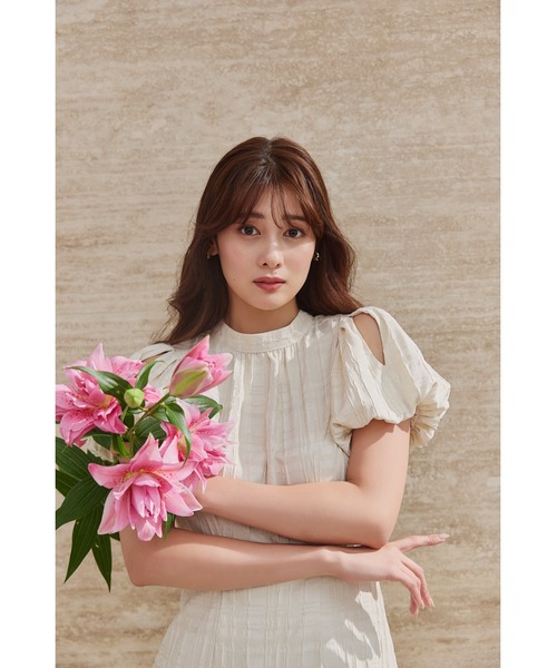 Bloom-Sleeve Jacquard Dress（ワンピース）｜Her lip to（ハーリップ