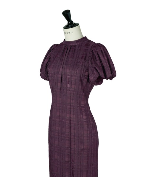 Bloom-Sleeve Jacquard Dress（ワンピース）｜Her lip to（ハーリップ