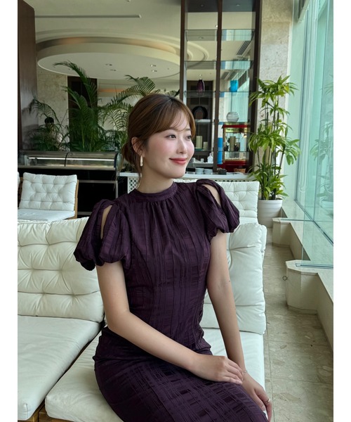 ワンピース Bloom-Sleeve Jacquard Dress Her lip to ワンピース Bloom-Sleeve Jacquard Dress : ZOZOTOWN