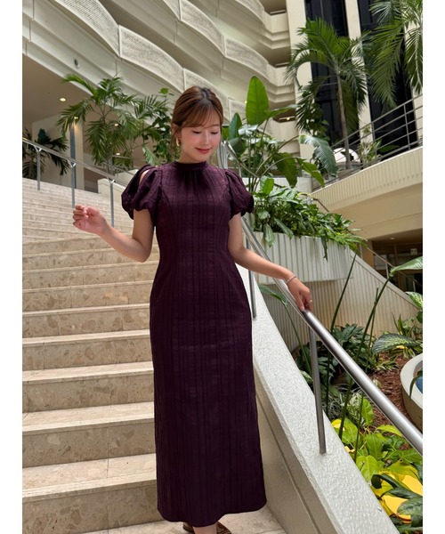 Bloom-Sleeve Jacquard Dress（ワンピース）｜Her lip to（ハー