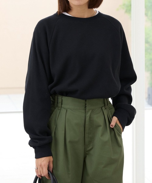 ラグランスリーブリンガーワッフルロングスリーブTシャツ＜抗菌防臭＞【THE CRAFT CREW PRODUCTS】