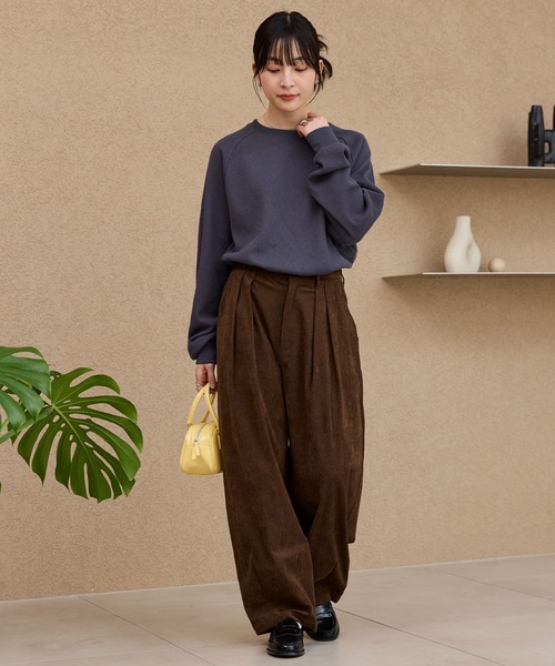 THE CRAFT CREW PRODUCTS（ザクラフトクループロダクツ）の「ラグランスリーブリンガーワッフルロングスリーブTシャツ＜抗菌防臭＞【THE CRAFT CREW PRODUCTS】（Tシャツ/カットソー・レディース・アイボリー/アイボリー系/カーキ/ブラック/ブラック系/ネイビー/チャコール/ライトグレー/グレイッシュベージュ・M/L）」の13枚目の写真