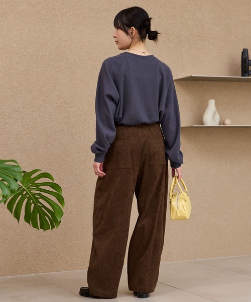 THE CRAFT CREW PRODUCTS（ザクラフトクループロダクツ）の「ラグランスリーブリンガーワッフルロングスリーブTシャツ＜抗菌防臭＞【THE CRAFT CREW PRODUCTS】（Tシャツ/カットソー・レディース・アイボリー/アイボリー系/カーキ/ブラック/ブラック系/ネイビー/チャコール/ライトグレー/グレイッシュベージュ・M/L）」の10枚目の写真