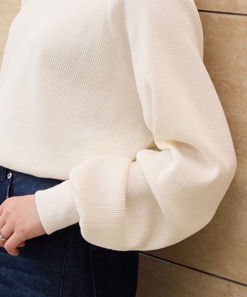 ラグランスリーブリンガーワッフルロングスリーブTシャツ＜抗菌防臭