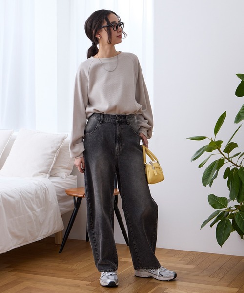 ラグランスリーブリンガーワッフルロングスリーブTシャツ＜抗菌防臭