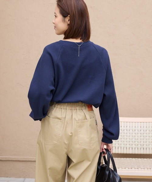 セール】ラグランスリーブリンガーワッフルロングスリーブTシャツ