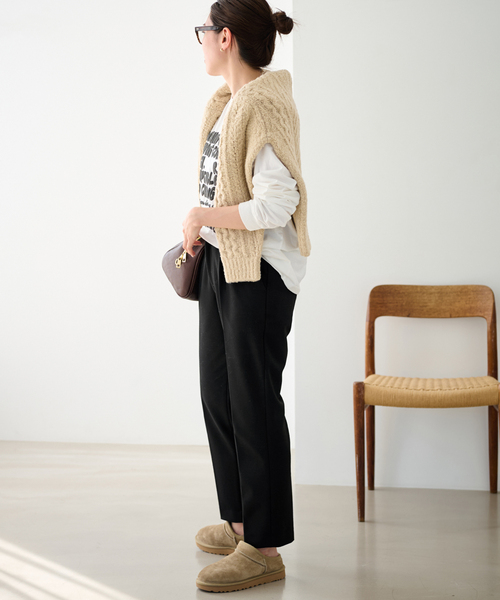 FRAMeWORK（フレームワーク）の「≪追加≫T/R両面起毛パンツ（スラックス・レディース・ブラック/チャコールグレー/ホワイト/ネイビー/グレー・34/36/38/40）」の7枚目の写真