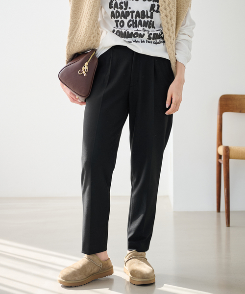 FRAMeWORK（フレームワーク）の「≪追加≫T/R両面起毛パンツ（スラックス・レディース・ブラック/チャコールグレー/ホワイト/ネイビー/グレー・34/36/38/40）」の8枚目の写真