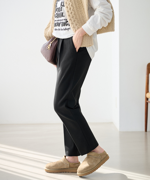 FRAMeWORK（フレームワーク）の「≪追加≫T/R両面起毛パンツ（スラックス・レディース・ブラック/チャコールグレー/ホワイト/ネイビー/グレー・34/36/38/40）」の9枚目の写真