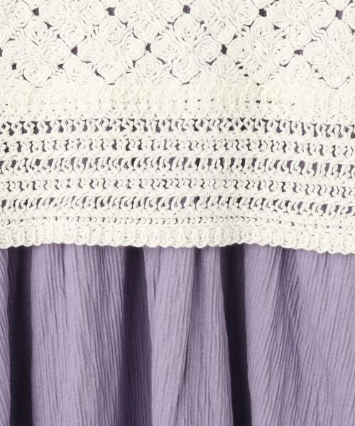 SHOO・LA・RUE（シューラルー）の「【2点セット】カギ編みベスト＋チュニックセット（チュニック・キッズ・パープル/アイボリー・10/11/12/13/14/15 ）」の10枚目の写真