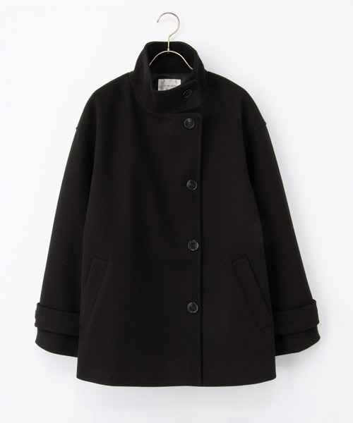 Honeys（ハニーズ）の「【抗菌防臭・静電気軽減】スタンドハーフ丈コート（その他アウター・レディース・グレイッシュブルー/ライトグレー系/ベージュ/ブラック/アイボリー・L/3L/S/M/LL）」の18枚目の写真