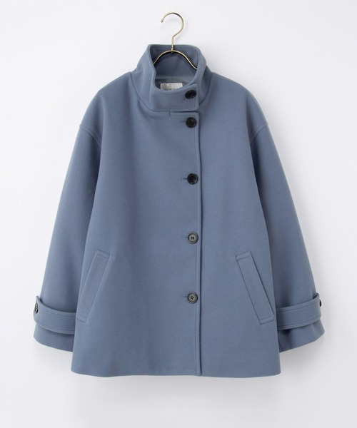 Honeys（ハニーズ）の「【抗菌防臭・静電気軽減】スタンドハーフ丈コート（その他アウター・レディース・グレイッシュブルー/ライトグレー系/ベージュ/ブラック/アイボリー・L/3L/S/M/LL）」の20枚目の写真