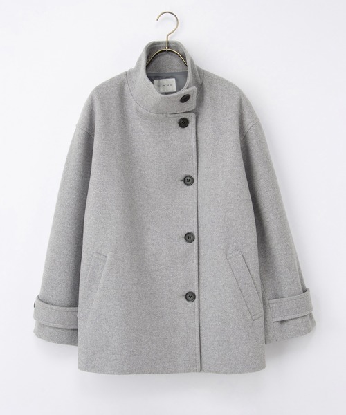 Honeys（ハニーズ）の「【抗菌防臭・静電気軽減】スタンドハーフ丈コート（その他アウター・レディース・グレイッシュブルー/ライトグレー系/ベージュ/ブラック/アイボリー・L/3L/S/M/LL）」の22枚目の写真