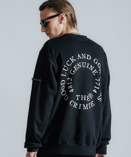 CRIMIE(クライミー)の「CIRCLE LOGO HEART WAPPEN CREW NECK SWEAT(スウェット・メンズ・ブラック/ダークグリーン/ネイビー・M/L/XL/XXL)」の1枚目の写真