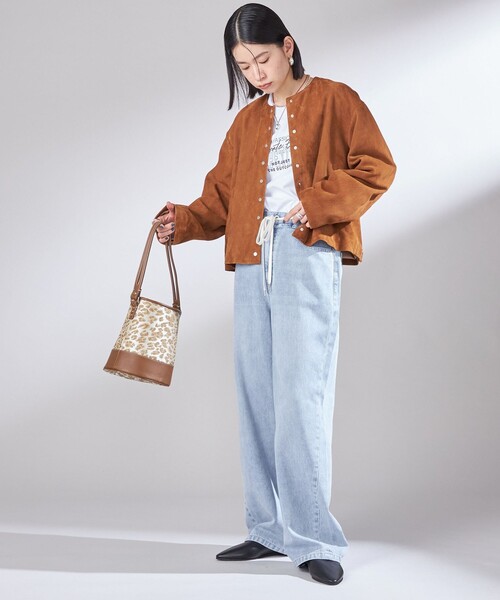 【美品】SHIPS ゴートスエード レザーブルゾン Sサイズ 山羊革 FREAK'S STORE（フリークスストア） ブルゾン アウター Goat Leather