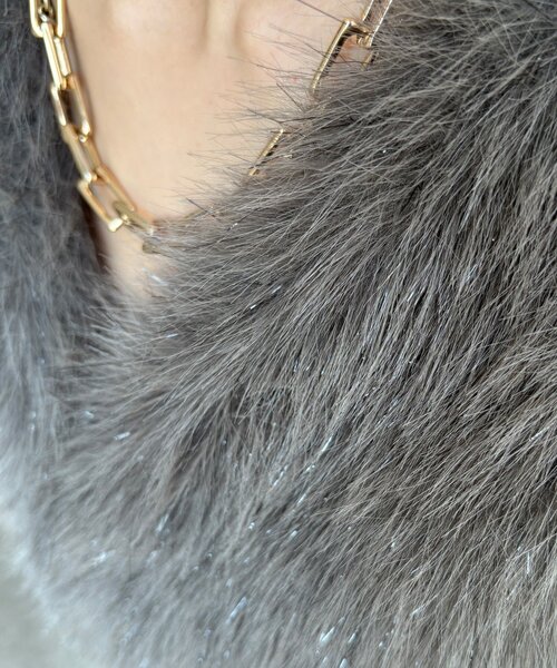 DouDou（ドゥドゥ）の「【WEB限定】ラメファーベスト（ベスト・レディース・チャコールグレー/ベージュ・FREE）」の14枚目の写真