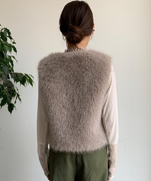 セール】【WEB限定】ラメファーベスト（ベスト）｜DouDou（ドゥドゥ