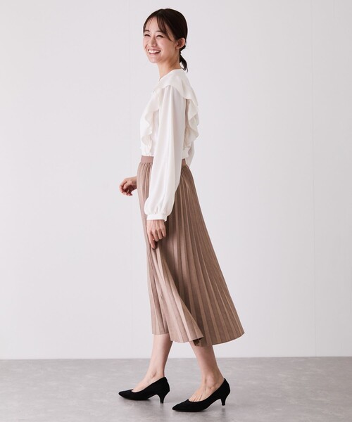 Jayro(ジャイロ)の「パール釦マルチウェイ配色メローフリルブラウス(シャツ/ブラウス・レディース・サックスブルー/ホワイト系その他/ブラック/ホワイト系その他2/ピンク・M)」の16枚目の写真