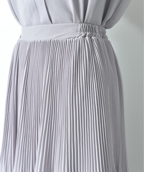 INTERPLANET（インタープラネット）の「シフォンジョーゼットプリーツスカート（スカート・レディース・ネイビー/ライトベージュ・FREE）」の14枚目の写真