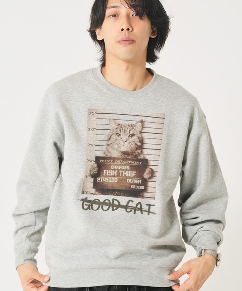 セール】裏起毛マグショットアニマル柄トレーナー(M1)（スウェット