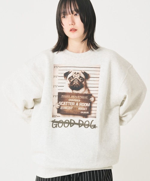 セール】裏起毛マグショットアニマル柄トレーナー(M1)（スウェット