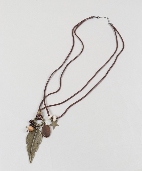 SPINNS（スピンズ）の「ビッグ紐ネックレス/羽根/スター/NEO森ガール/フェアリーグランジ（ネックレス・レディース・ブラウン・ONESIZE）」の8枚目の写真