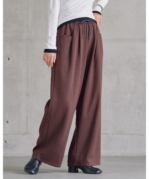 attiree(アティレー)の「ワイドストレートスウェットパンツ(スウェットパンツ・レディース・グレー/ブラック/ブラウン/ライトグレー・FREE)」の9枚目の写真