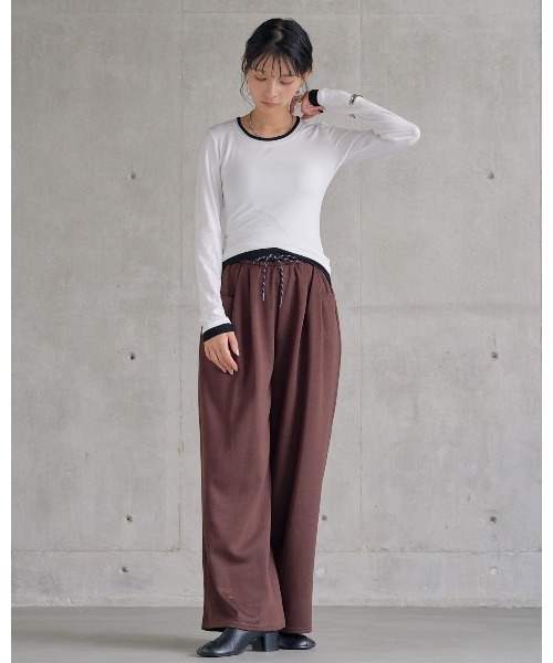 attiree(アティレー)の「ワイドストレートスウェットパンツ(スウェットパンツ・レディース・グレー/ブラック/ブラウン/ライトグレー・FREE)」の18枚目の写真