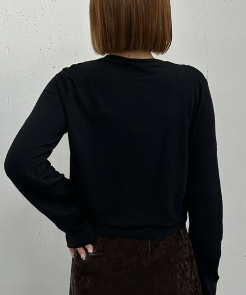 archives(アルシーヴ)の「ドロストギャザーカットTOPS(Tシャツ/カットソー・レディース・ブラック/チャコールグレー/ブラウン・MEDIUM)」の14枚目の写真