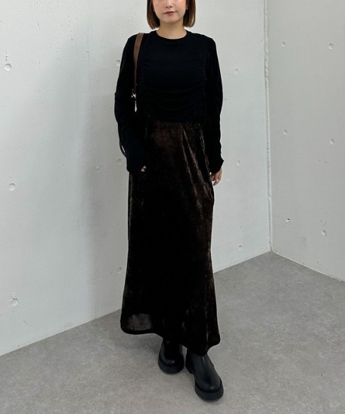 archives(アルシーヴ)の「ドロストギャザーカットTOPS(Tシャツ/カットソー・レディース・ブラック/チャコールグレー/ブラウン・MEDIUM)」の15枚目の写真