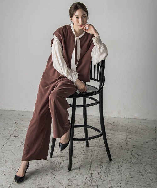 la.f…(ラエフ)の「【biyori】"しっとりやわらかな風合い"ピーチポプリンリブパンツ≪洗濯機で洗える≫(その他パンツ・レディース・ブラック/ブラウン・9号/7号)」の13枚目の写真