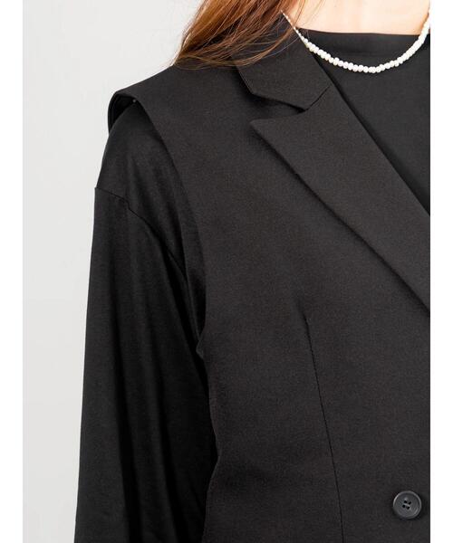 Te chichi（テチチ）の「レースドッキングテーラードジレ（ベスト・レディース・ダークブラウン/ブラック・F）」の18枚目の写真