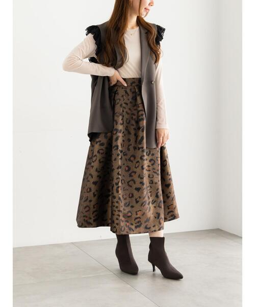 Te chichi（テチチ）の「レースドッキングテーラードジレ（ベスト・レディース・ダークブラウン/ブラック・F）」の4枚目の写真